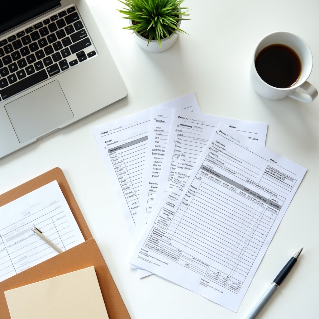 Documenti paghe elaborati con cura su scrivania professionale